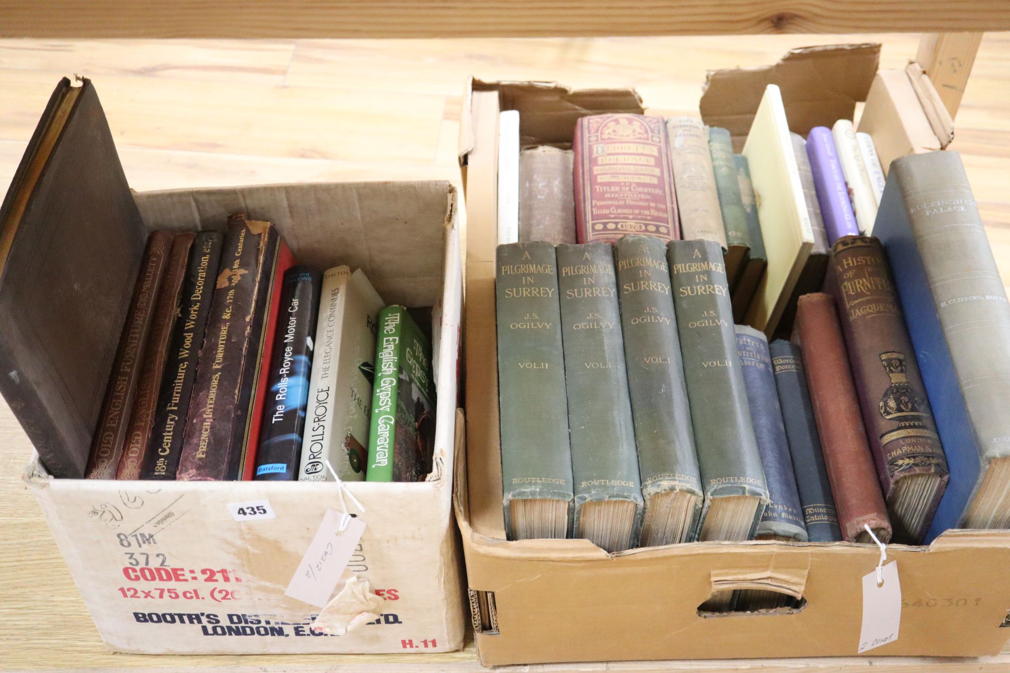 Miscellaneous books including Old English Furniture, The Rolls Royce Motor Car, The Age of Rococo, Coins of England, etc.